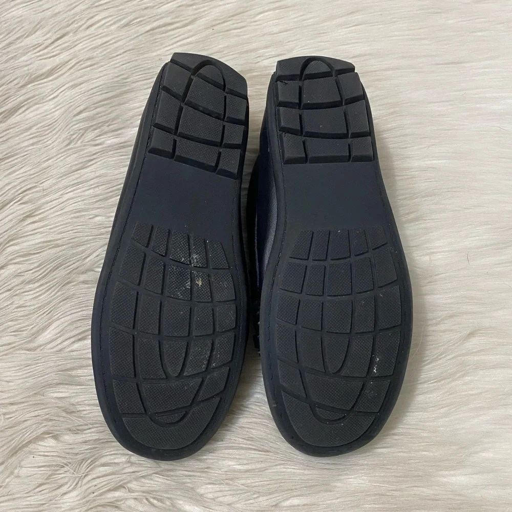 Steve Madden Kids Boys Black Woven Leather Driving Loafers